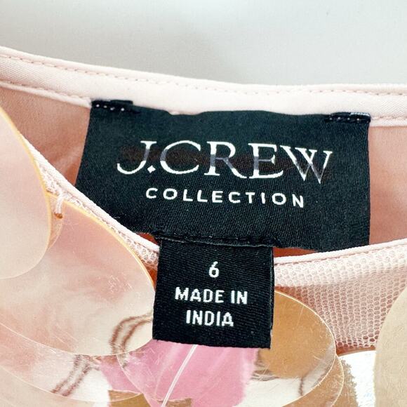 J. Crew Women's Circle-Sequin Midi Dress Sleeveless Peachy Pink Size 6 NWT - Picture 9 of 13